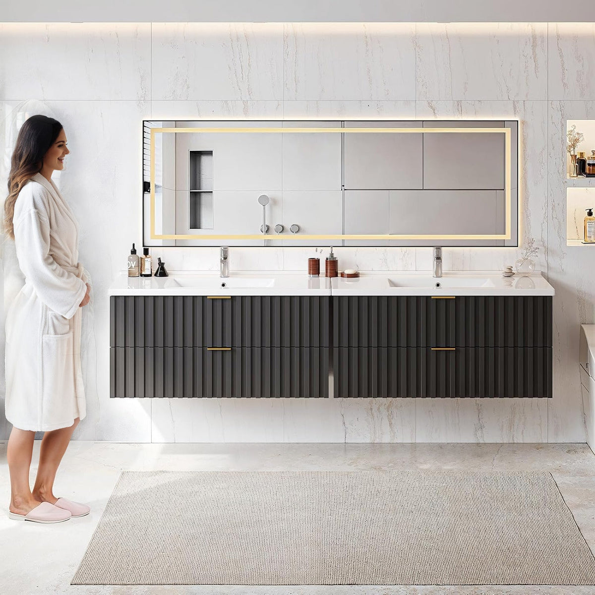 36 Inch Wall-Mounted Floating Bathroom Vanity