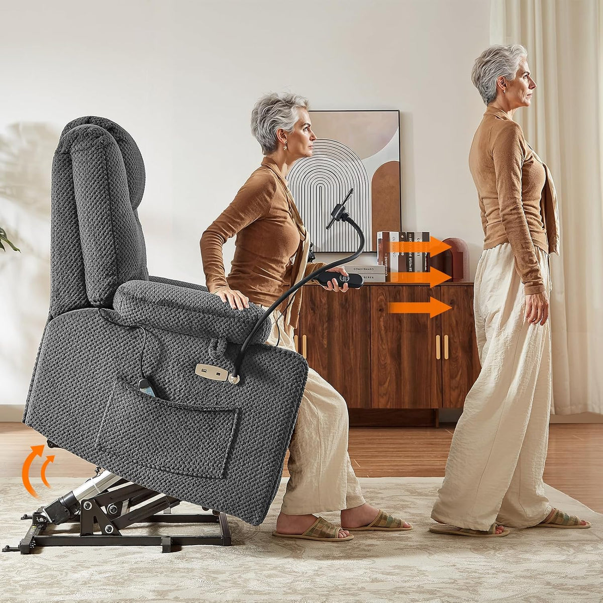 Power Recliner Chair with Massage, Heat and USB Port