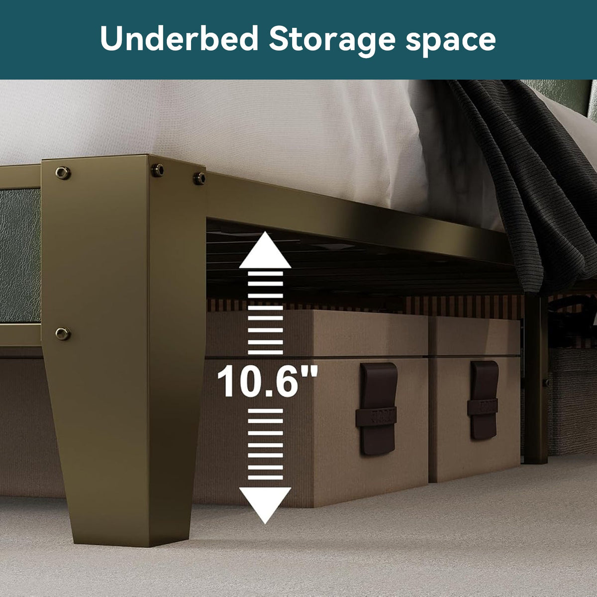 Upholstered Storage Bed Frame with Charging Station