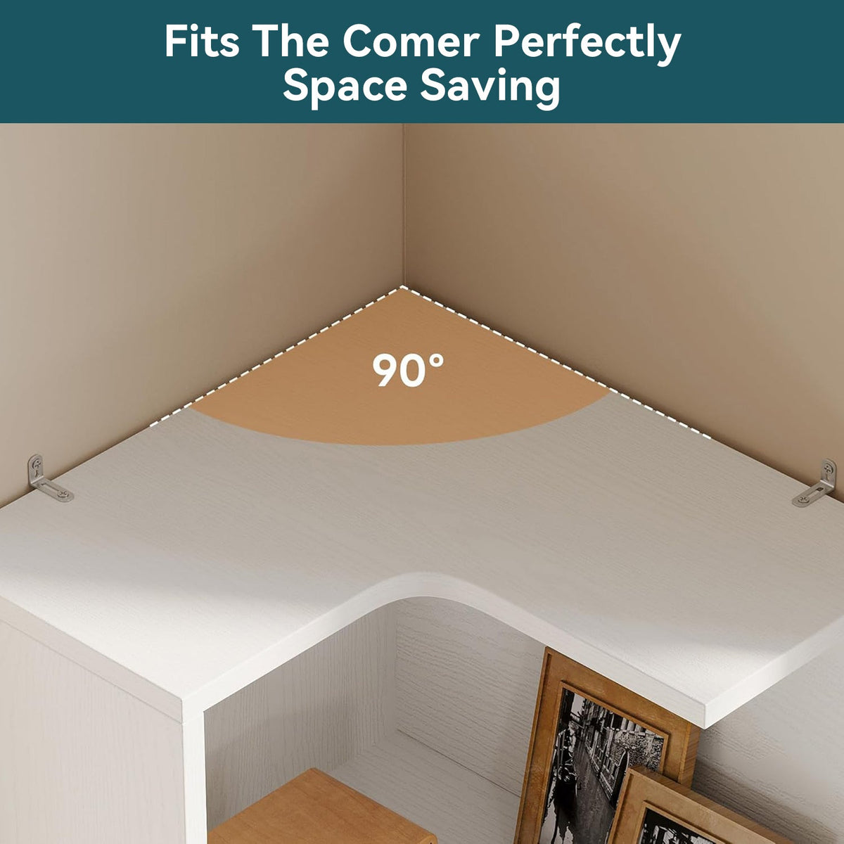 70.87 Inch Tall Corner Bookshelf with Drawers