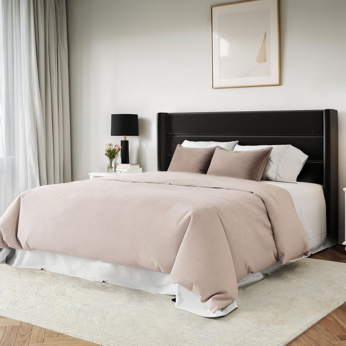 Velvet Lift-Up Storage Bed with Wingback Headboard