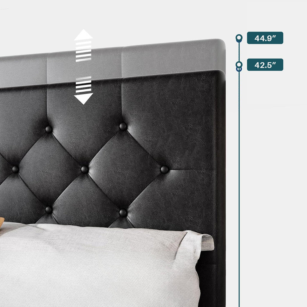 Faux Leather Bed Frame with 4 Storage Drawers