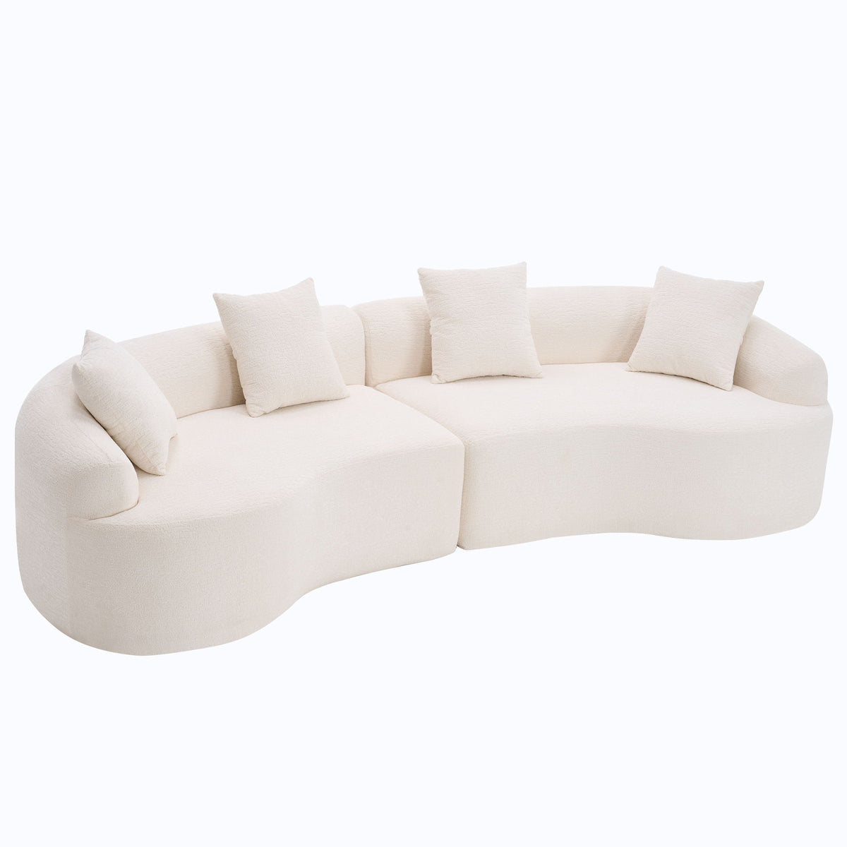 4-Seater Sleeper Sectional Sofa with 4 Pillows
