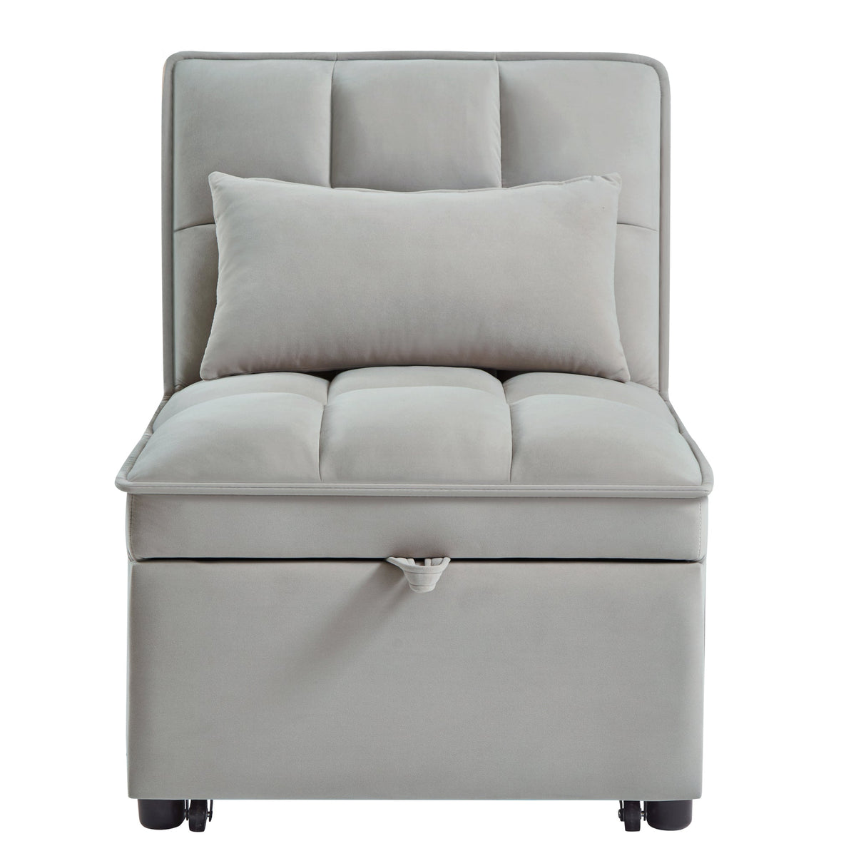 4-in-1 Single Sofa Bed with Storage Pockets, Gray