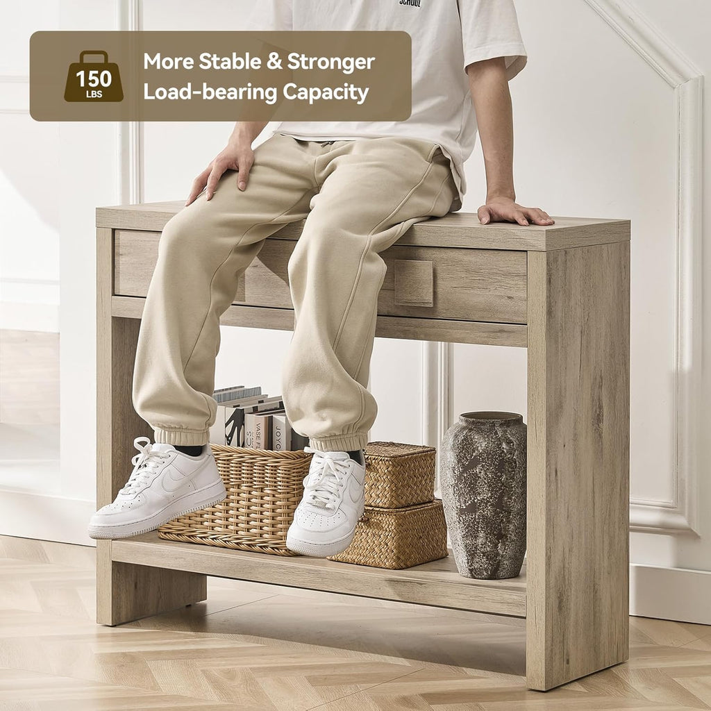 40 Inch Narrow Console Table with Drawers
