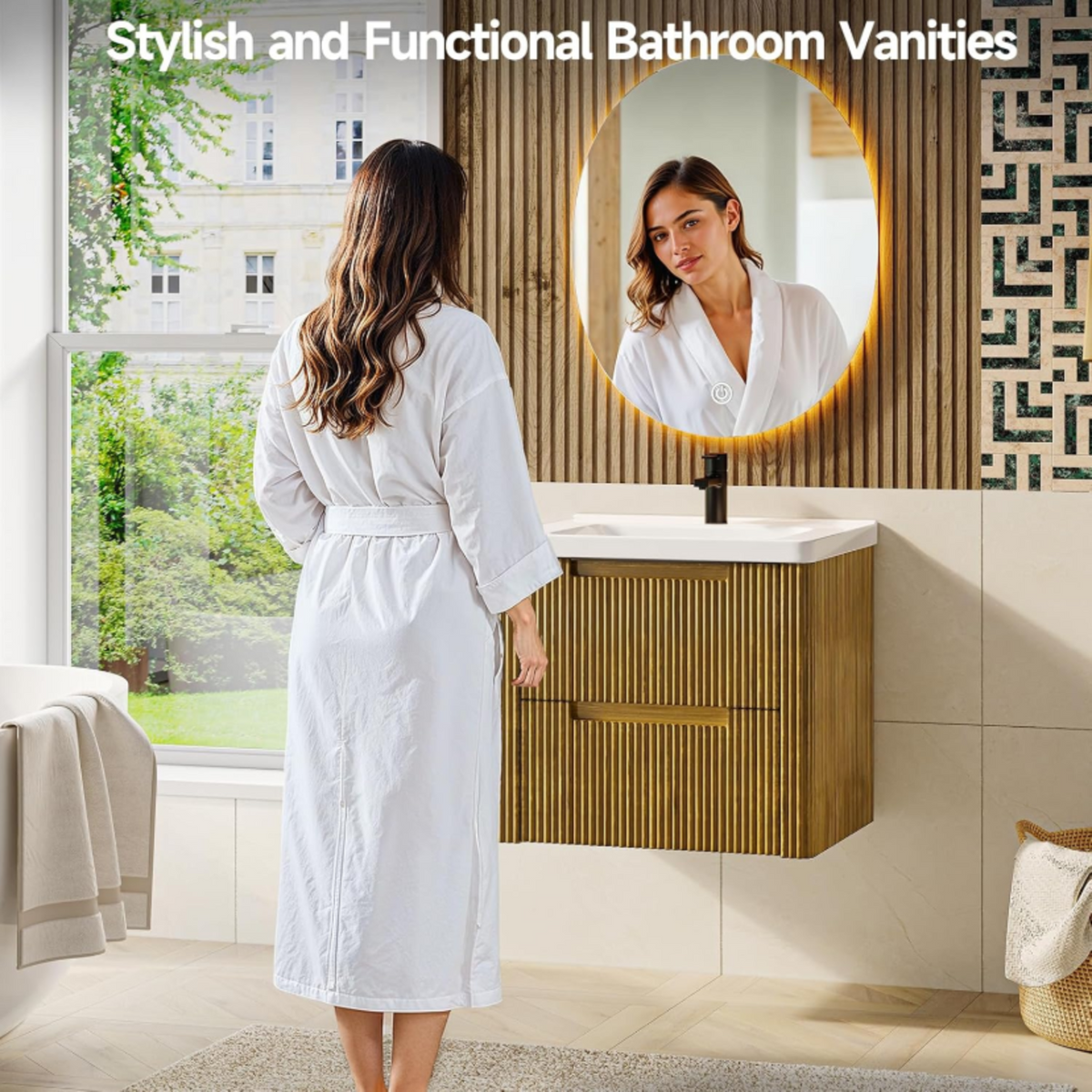 24-Inch Small Floating Bathroom Vanity with Sink