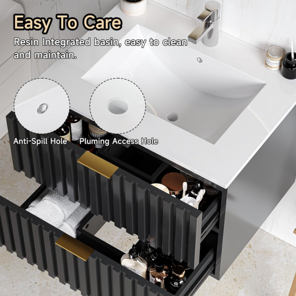 24 Inch Wall-Mounted Floating Bathroom Vanity