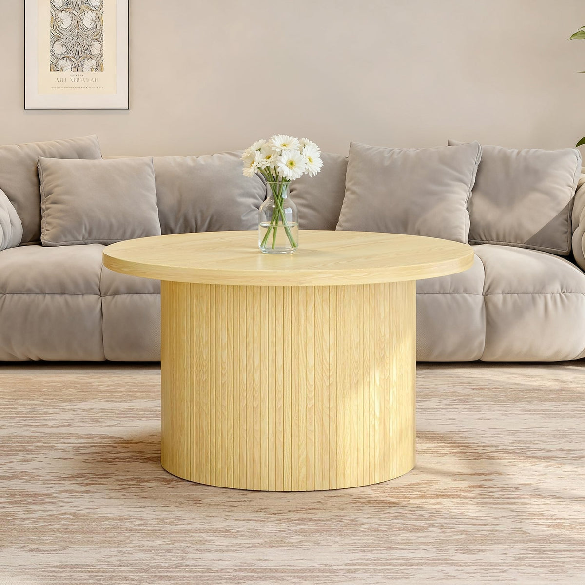 31.5 Inch Round Drum Coffee Table