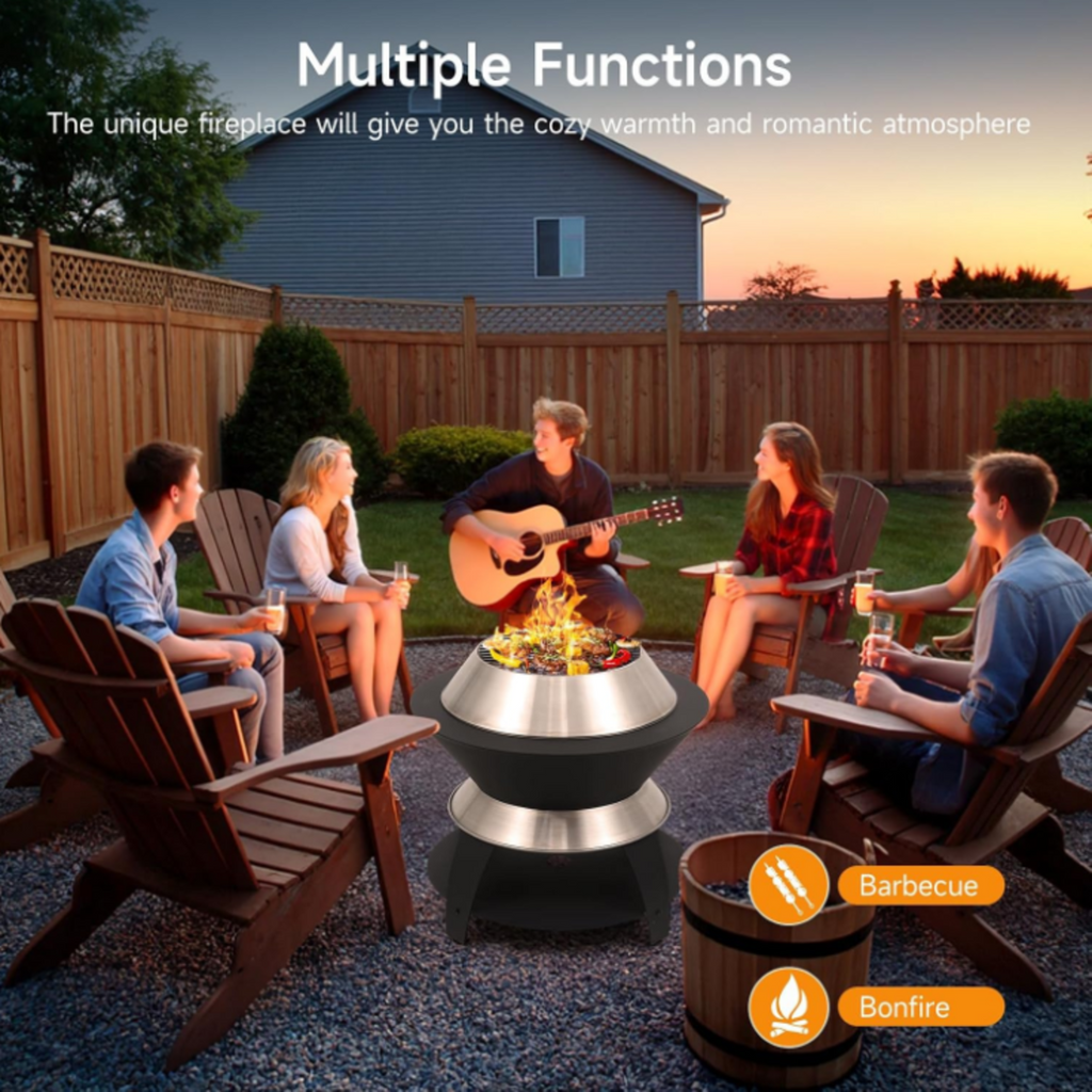 Stainless Steel Smokeless Wood Burning Fire Pit