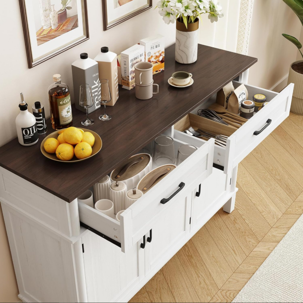 Wood Buffet Sideboard with 2 Drawers and 3 Doors