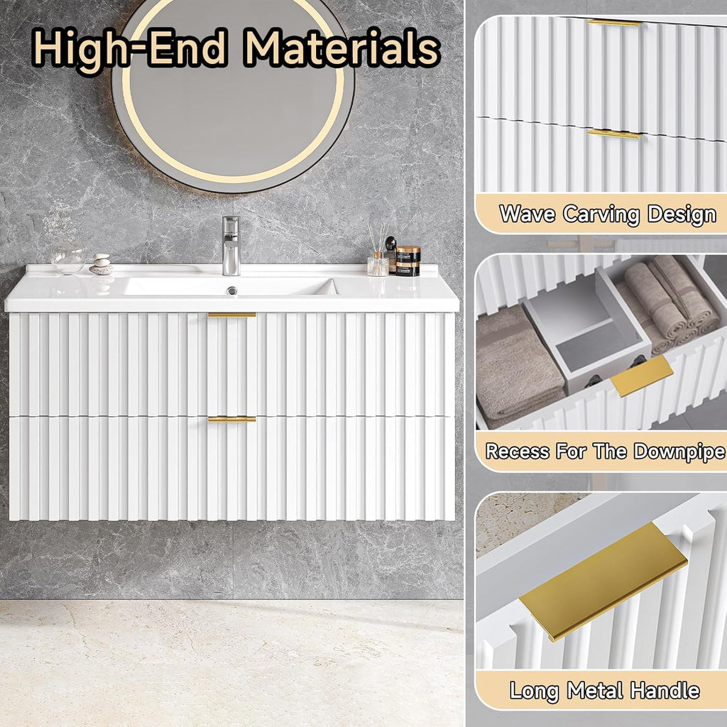 36 Inch Wall-Mounted Floating Bathroom Vanity