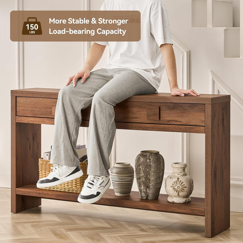 55 Inch Narrow Console Table with Drawers