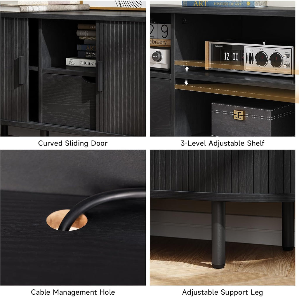 94 Inch TV Stand with Charging Station and Drawer