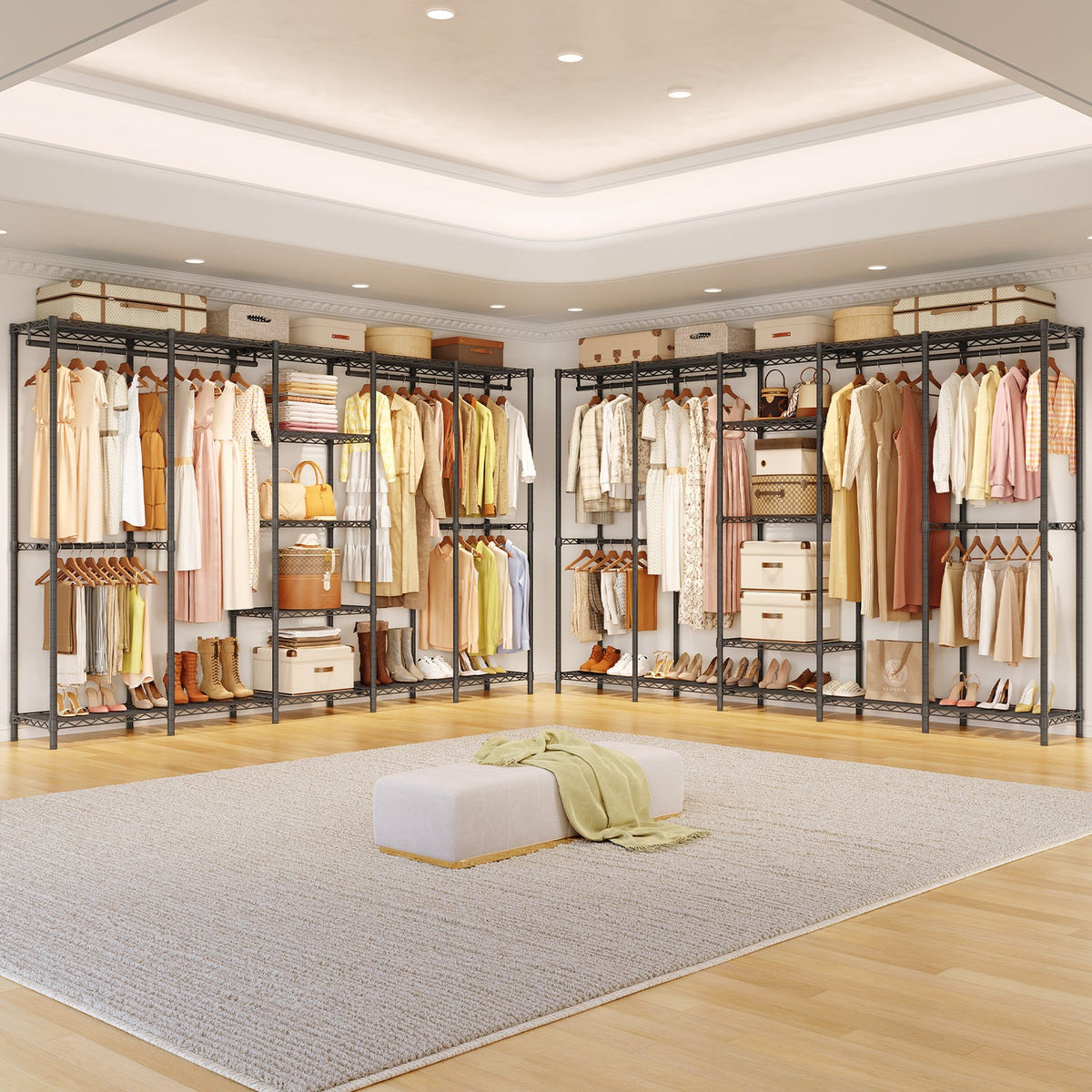 Heavy Duty Freestanding Closet Organizer with Wire Shelves