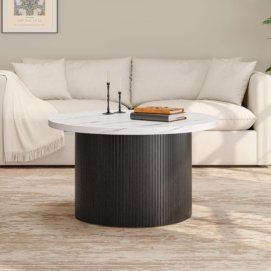 31.5 Inch Round Drum Coffee Table