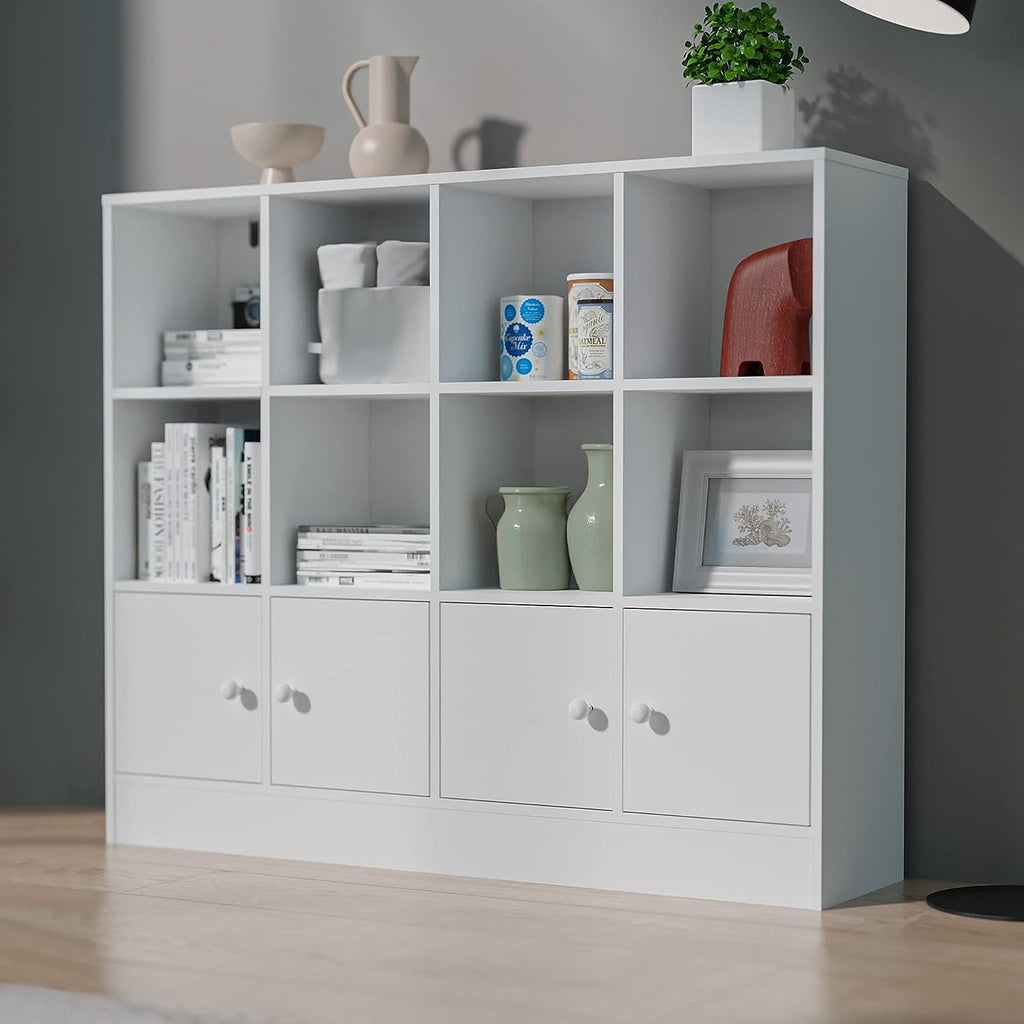 2-Tier Open Bookshelf with 12 Compartments