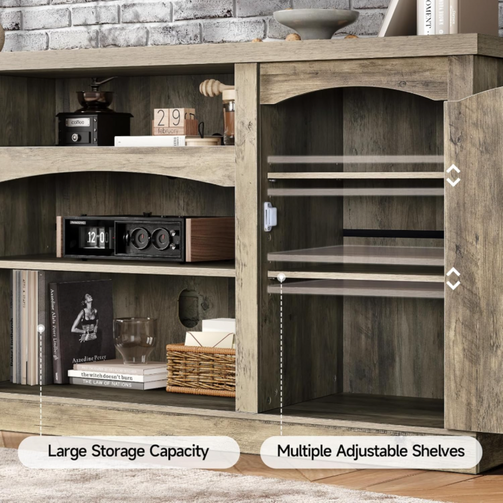 66 Inch Farmhouse TV Stand for 75 Inch TVs