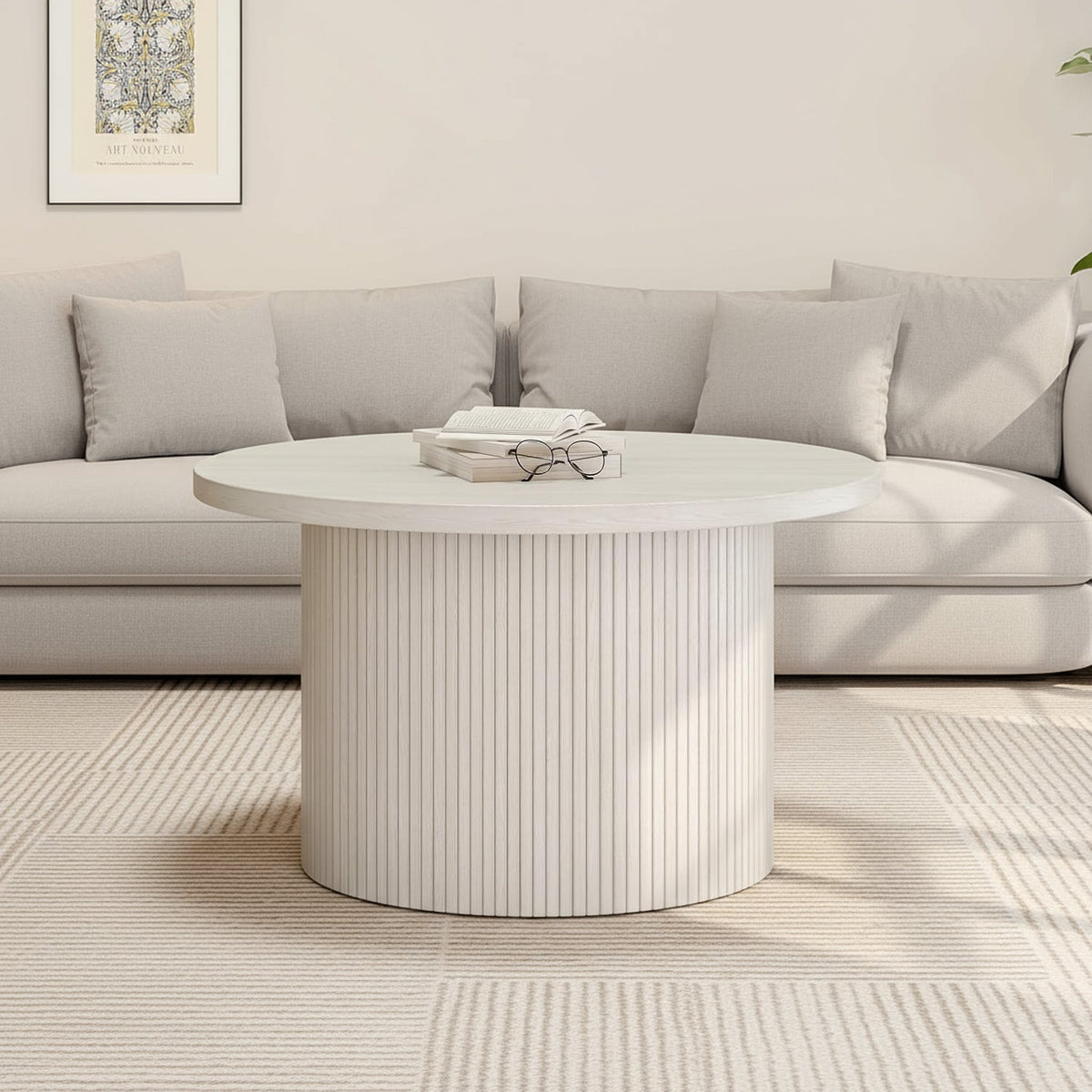 31.5 Inch Round Drum Coffee Table