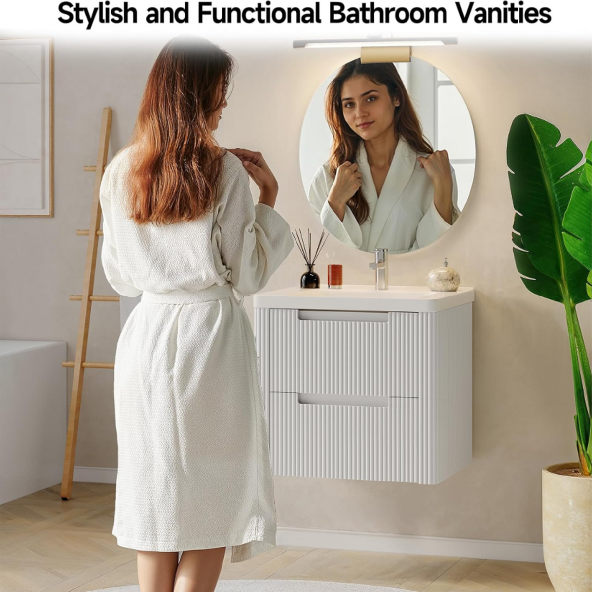 24-Inch Small Floating Bathroom Vanity with Sink