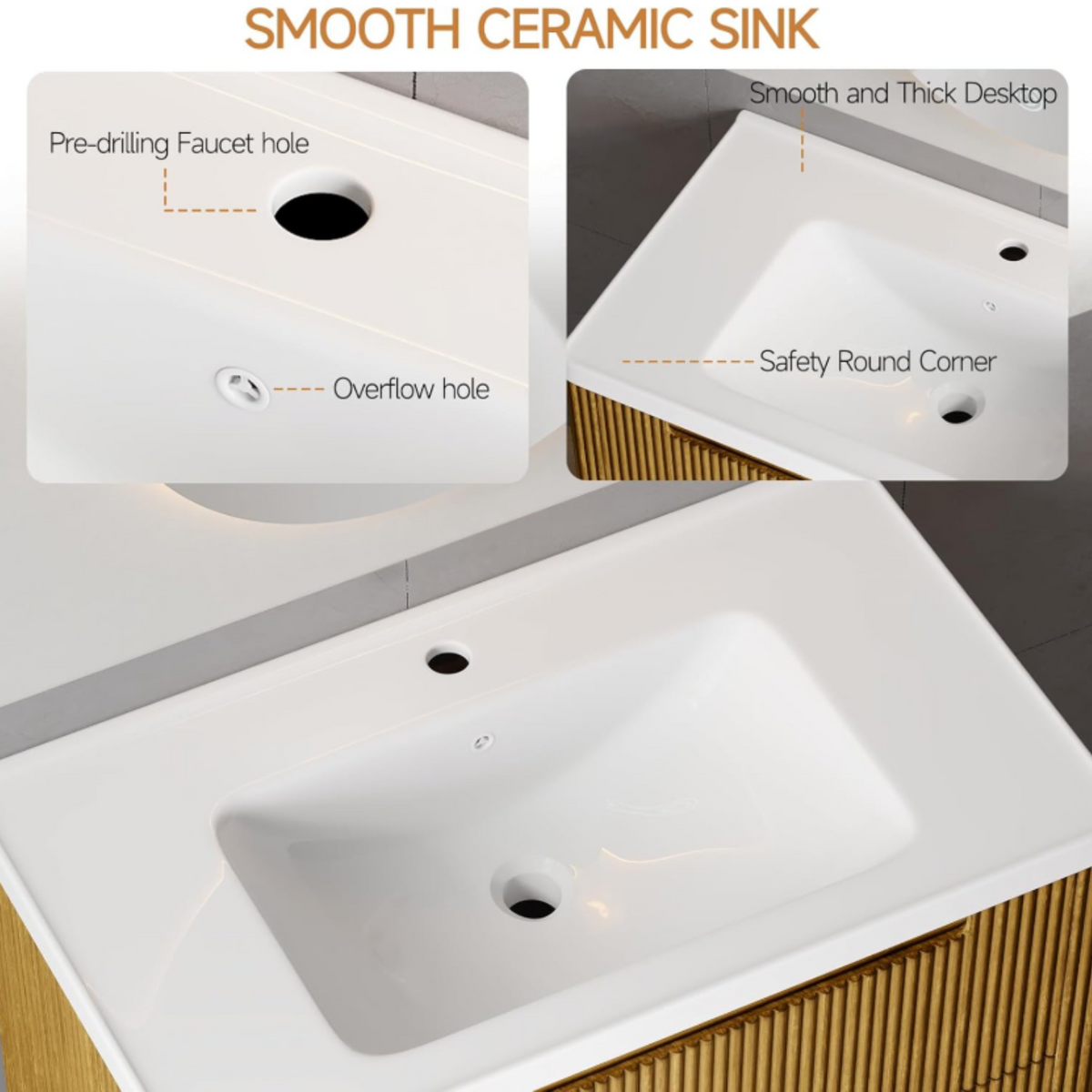 36-Inch Floating Bathroom Vanity with Sink