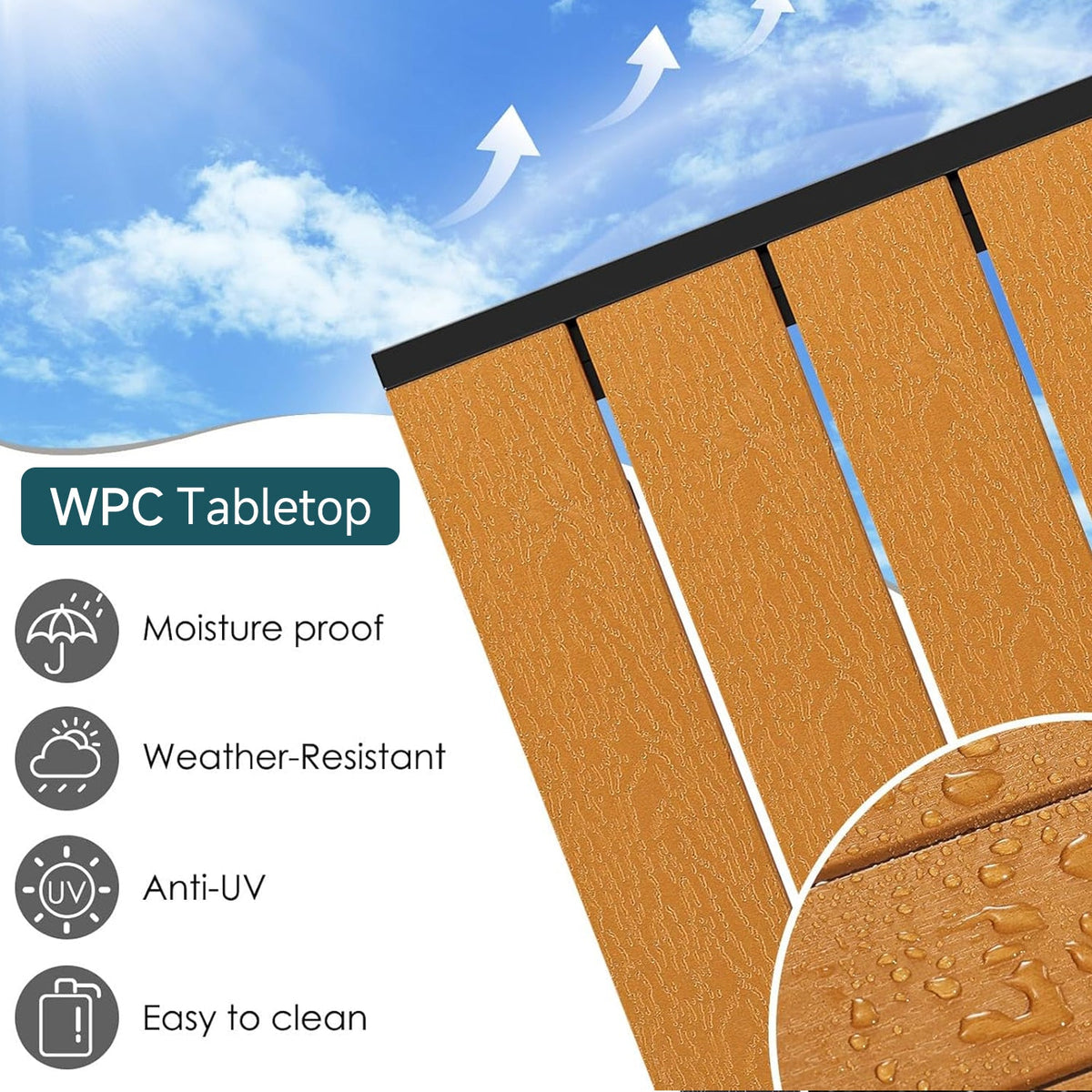 Rectangle Outdoor Dining Table, Seats 4 to 6