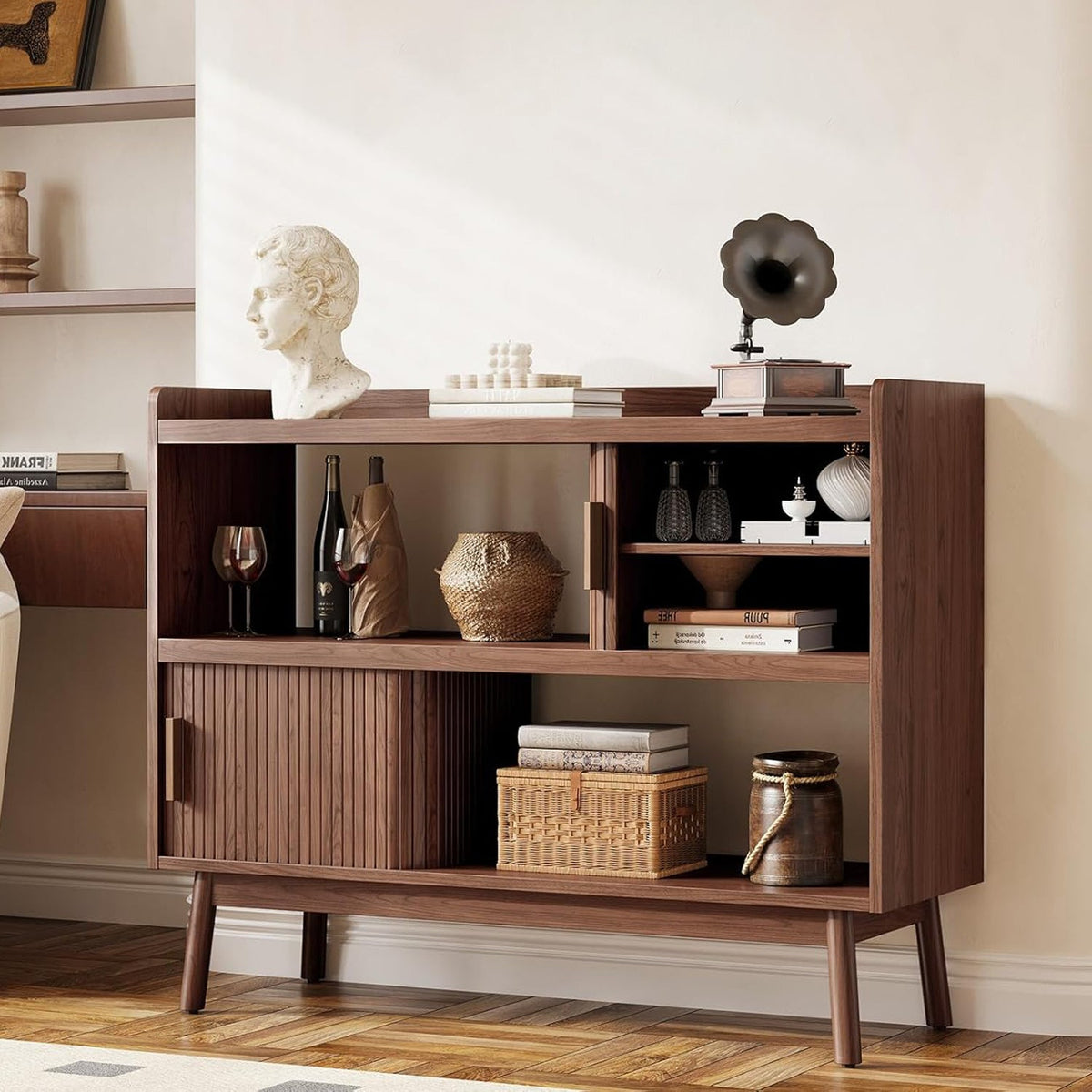 43-Inch Sideboard Buffet with Built-In Power Station