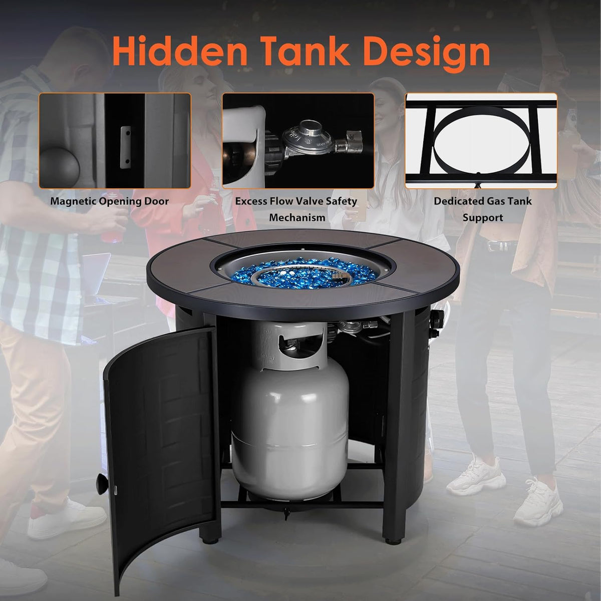 30-Inch Propane Fire Pit Table, 50,000 BTU