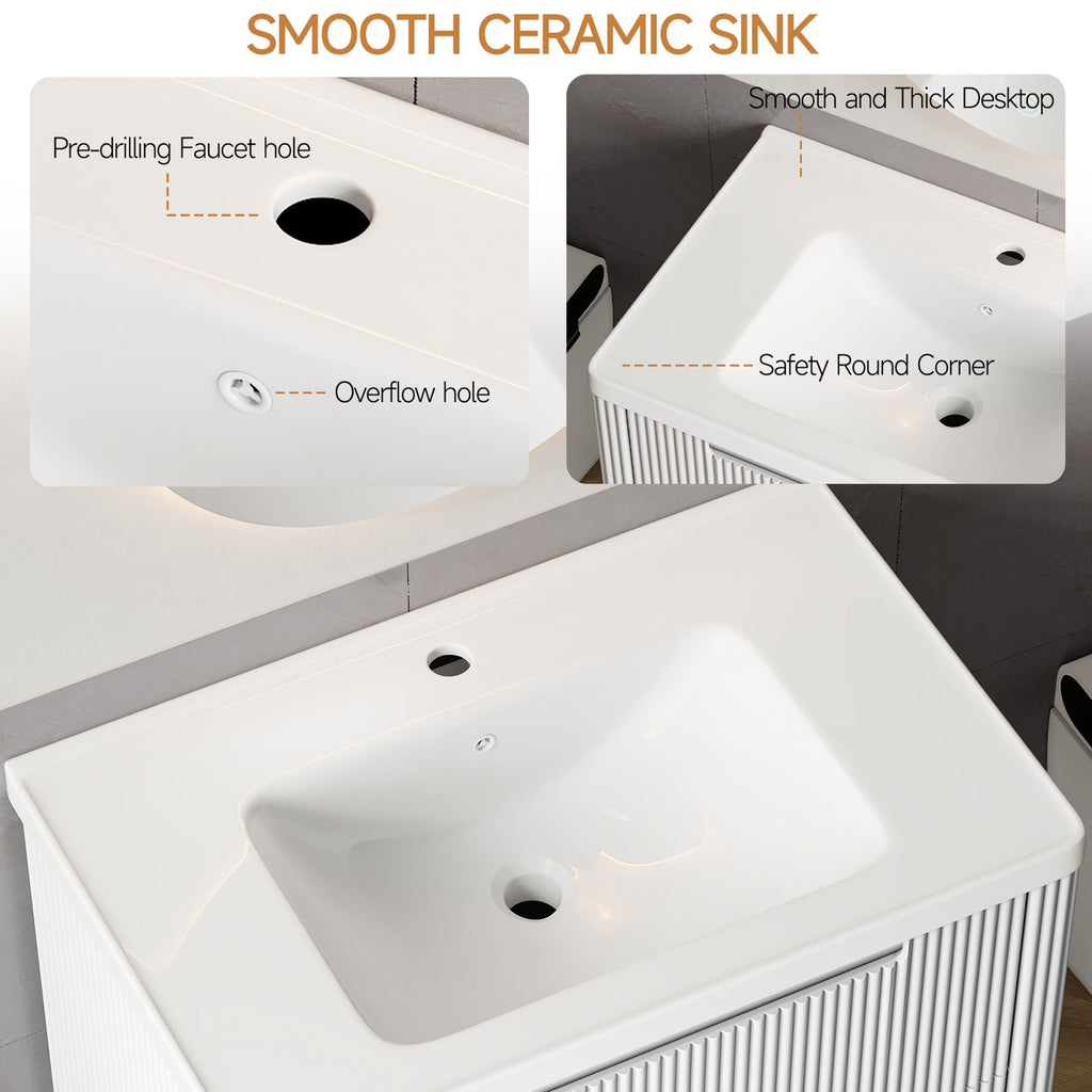 32-Inch Floating Bathroom Vanity with Sink