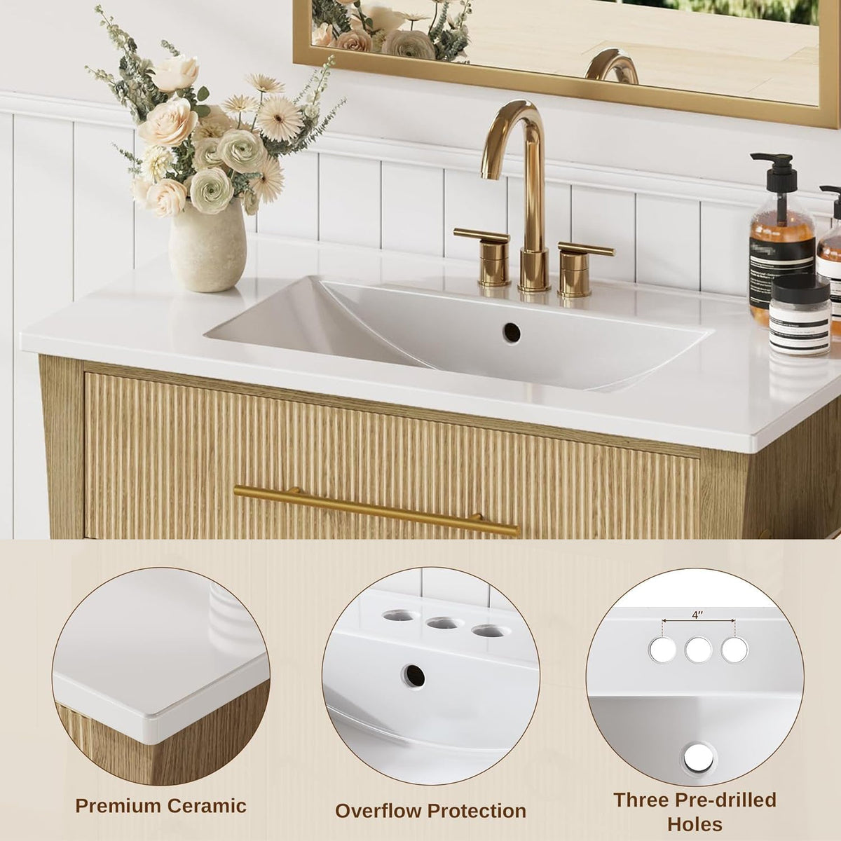 36 in Freestanding Farmhouse Bathroom Vanity
