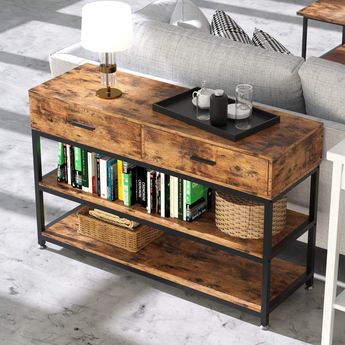47 Inch TV Stand with Storage Cabinet and Drawers