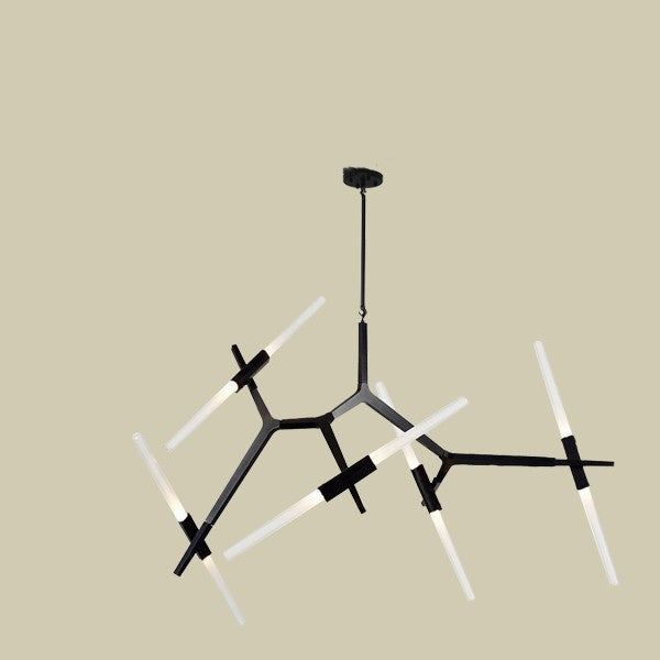 Modern Irregular Chandelier, Black, 6 to 18 Heads