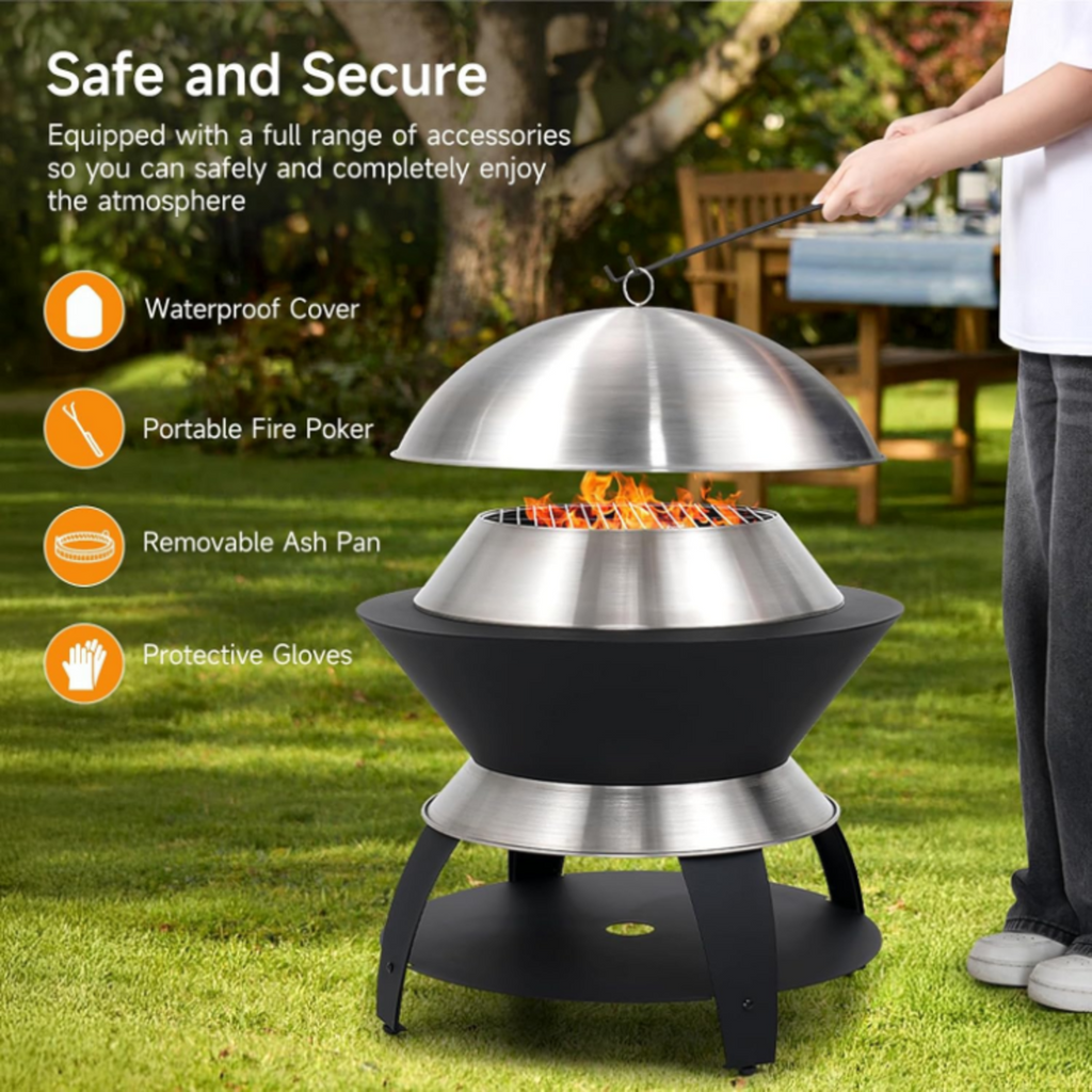 Stainless Steel Smokeless Wood Burning Fire Pit