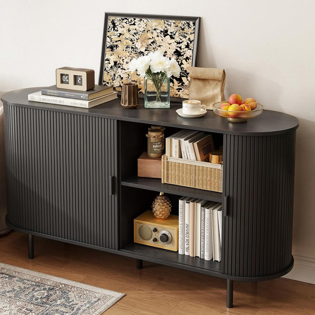 55 Inch Sideboard Buffet with Tambour Door