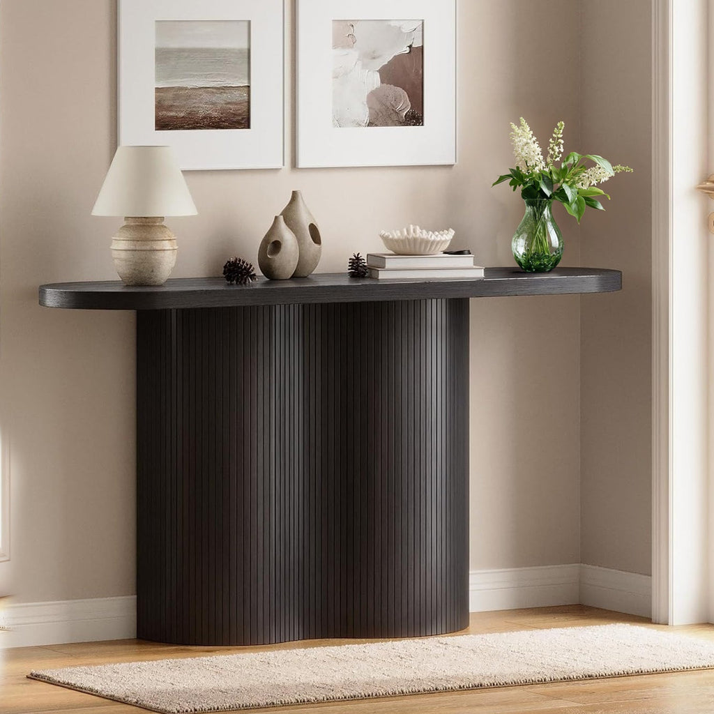 57 Inch Tambour Entryway Console Table