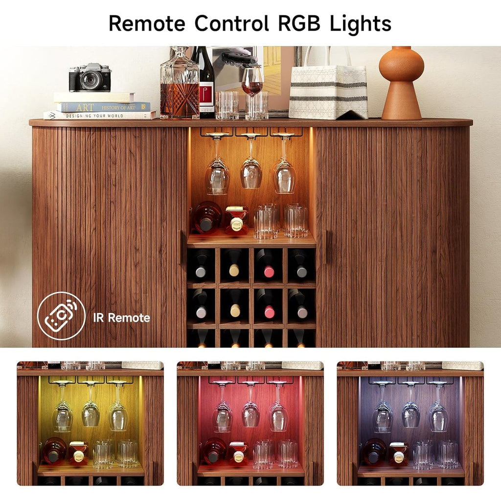 55 Inch LED Wine Bar Cabinet and Coffee Station