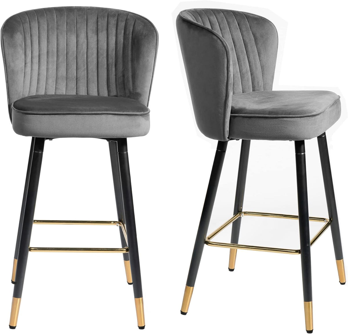 Upholstered Bar Stools Set of 2, 27.7 Inch Height