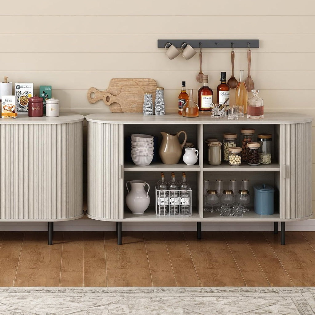 55 Inch Sideboard Buffet with Tambour Door