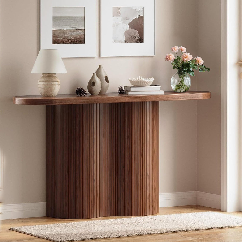 57 Inch Tambour Entryway Console Table