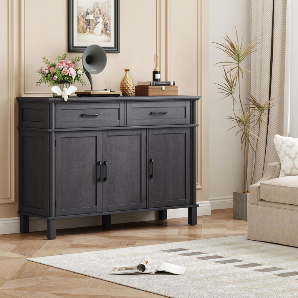Wood Buffet Sideboard with 2 Drawers and 3 Doors