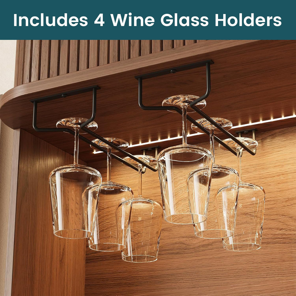 70 in Wine Bar Cabinet with LED Lights and Outlet