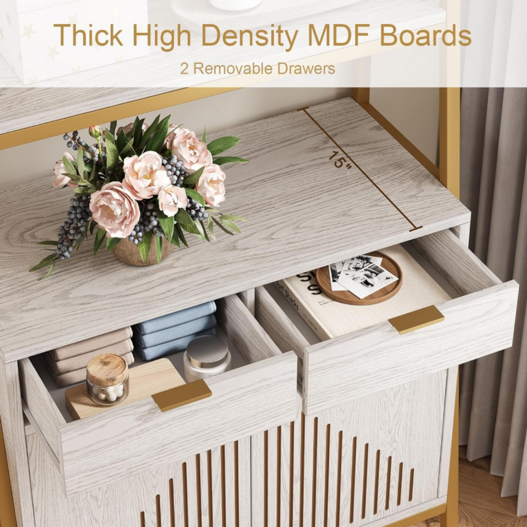 69 Inch 6-Tier Tall Bookcase with 2 File Drawers