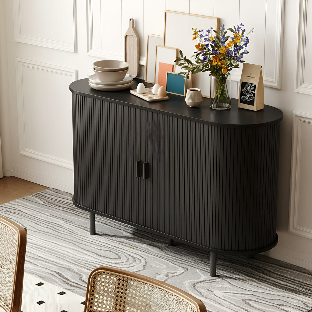 48 Inch Fluted Buffet Sideboard Coffee Bar Cabinet