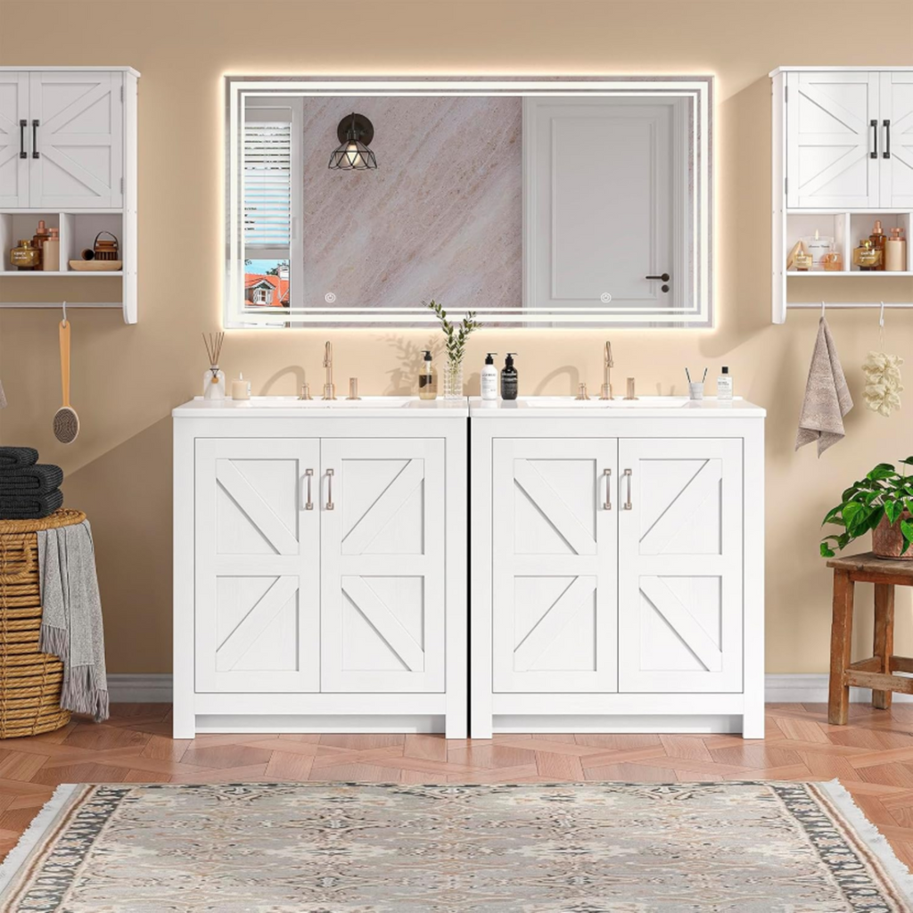 30-Inch Farmhouse Bathroom Vanity with Sink, Soft-Close