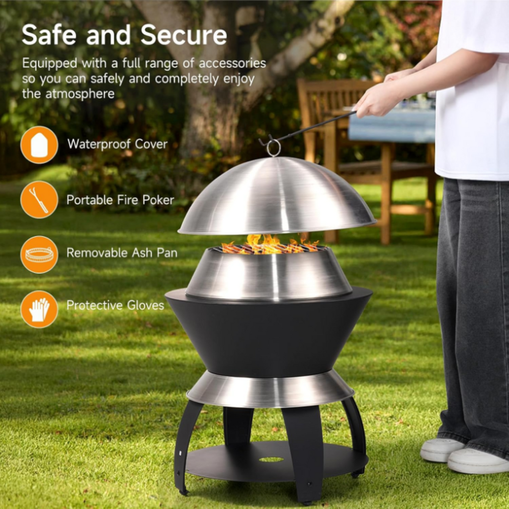 Stainless Steel Smokeless Wood Burning Fire Pit