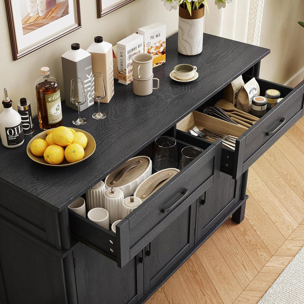 Wood Buffet Sideboard with 2 Drawers and 3 Doors