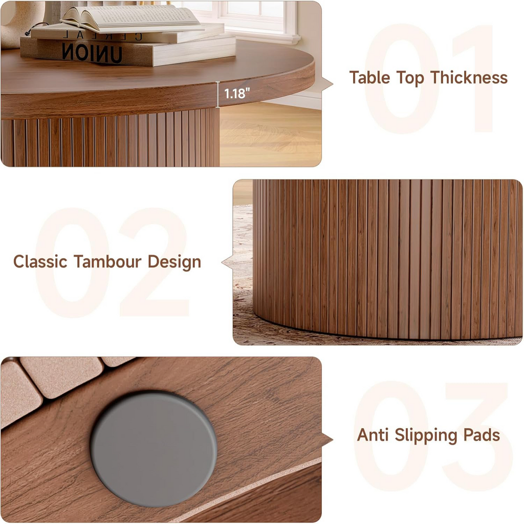 31.5 Inch Round Drum Coffee Table