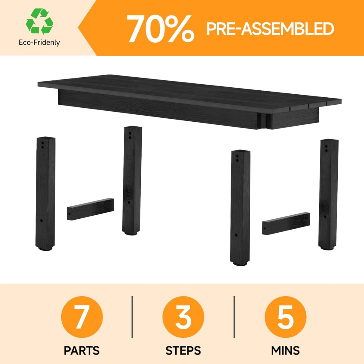 HDPS Outdoor Patio and Garden Bench