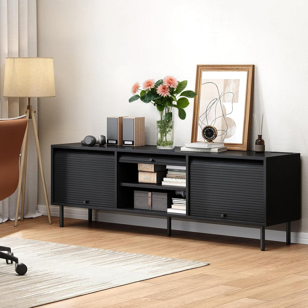 59-Inch TV Stand for 65-Inch TVs with Sliding Doors