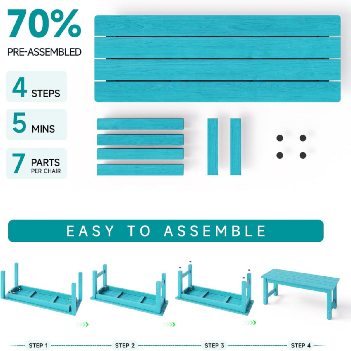 HDPS Outdoor Patio and Garden Bench