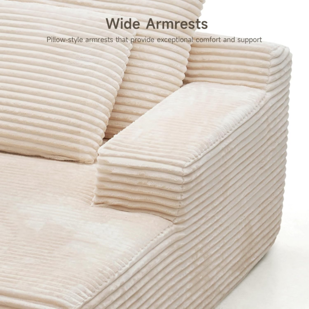 Oversized Corduroy Chaise Lounge Sleeper Chair